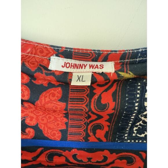 Johnny Was Verdell Patchwork Floral Festival Boho Shift Dress XL Scoop Neck - Picture 3 of 9